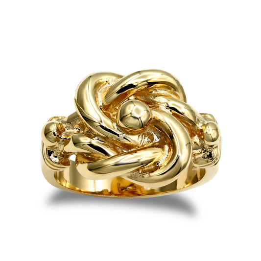 Mens Solid 9ct Gold Double Knot Ring - JRN060