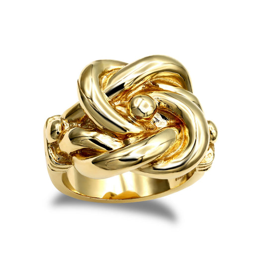 Mens Solid 9ct Gold Double Knot Ring - JRN061