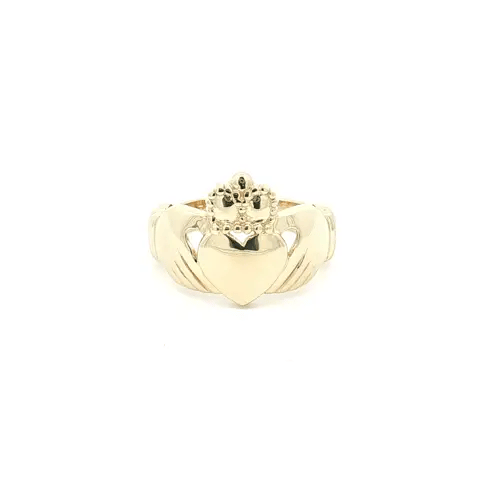Mens Solid 9ct Gold Claddagh (Chladaigh) Ring - JRN104A