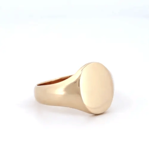 Mens Solid 9ct Gold Oval Signet Ring - JRN142