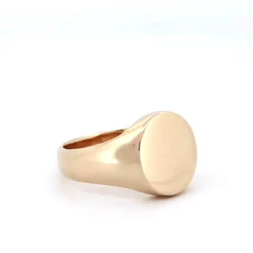 Mens Solid 9ct Gold Oval Signet Ring - JRN146