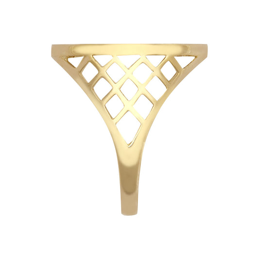 Men's Solid 9ct Gold Basket Full Sovereign Coin Mount Ring - JRN168-F