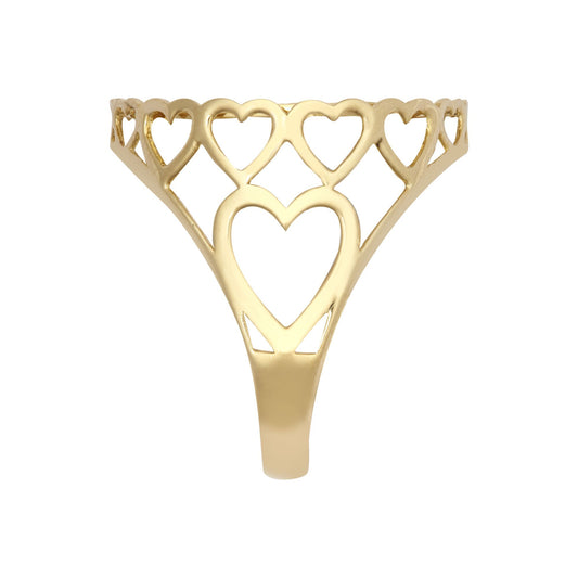 Men's Solid 9ct Gold Love Hearts Half Sovereign Mount Ring - JRN171-H