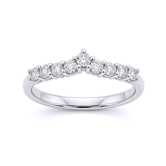 9ct White Gold CZ Wishbone Eternity Ring - JRN527