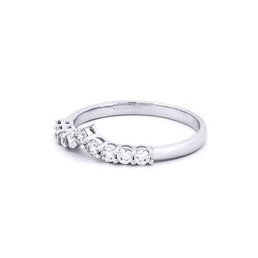 9ct White Gold CZ Wishbone Eternity Ring - JRN527