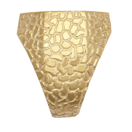 9ct Gold Crocodile Octagon Bezel Full Sovereign Coin Mount Ring - JRN556-F