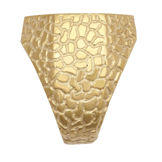 9ct Gold Crocodile Octagon Bezel Full Sovereign Coin Mount Ring - JRN556-F