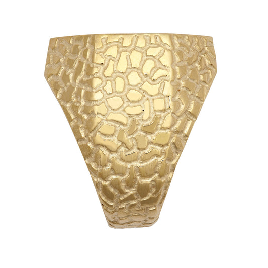 9ct Gold Crocodile Octagon Bezel Half Sovereign Coin Mount Ring - JRN556-H