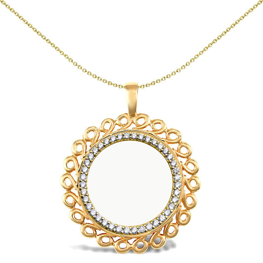 9ct Gold Loop Spiral Full Sovereign Coin Mount Pendant CZ Bezel - JSP008-F