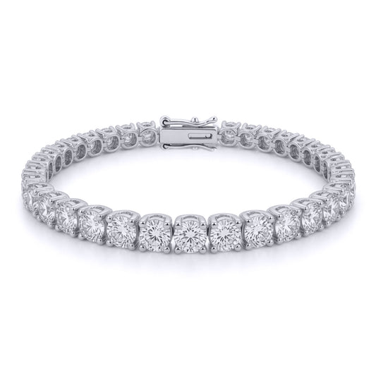 9ct White Gold 15.00ct Lab Grown Diamond Line Tennis Bracelet - LAB9B019-1500