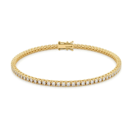 9ct Yellow Gold 2.00ct Lab Grown Diamond Line Tennis Bracelet - LAB9B095-200