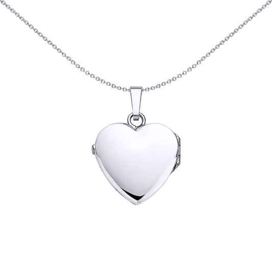 Silver Heart Striped Locket Necklace 18 inch - LK27