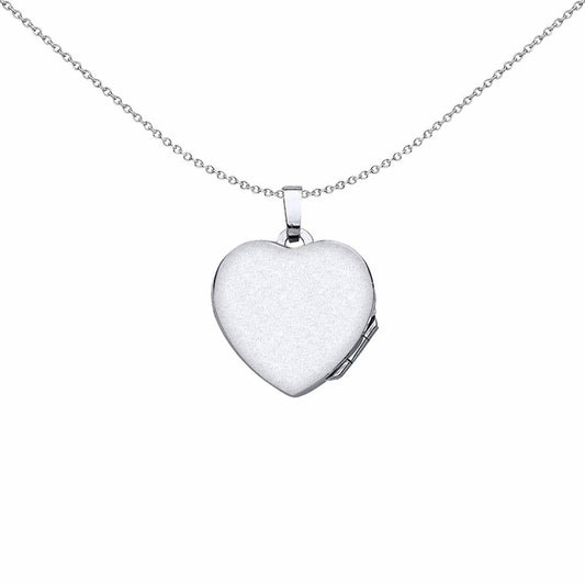 Silver Heart Leaves Locket Necklace 18 inch - LK28