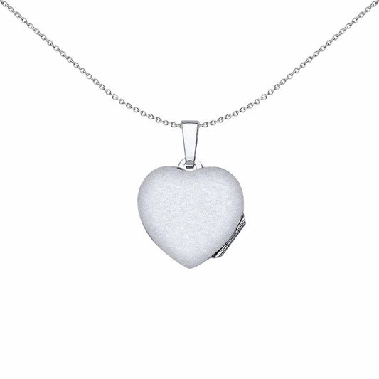 Silver Heart Wave Frame Locket Necklace 18 inch - LK30