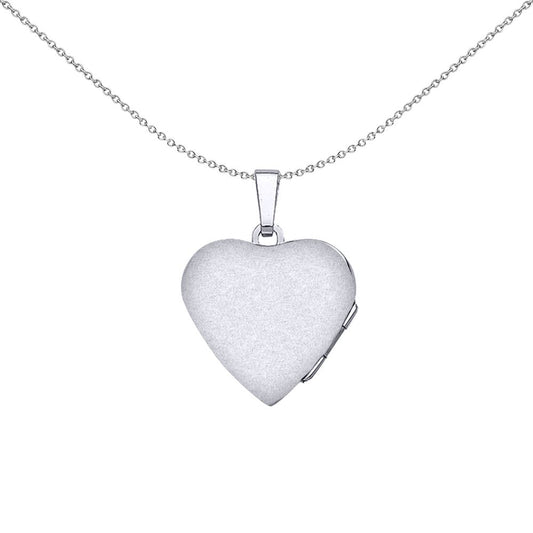 Silver Open Heart Frame Locket Necklace 18 inch - LK31