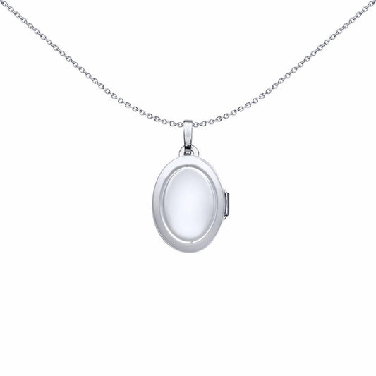 Silver Oval Eucharist Chalice First Communion Locket Necklace - LK34