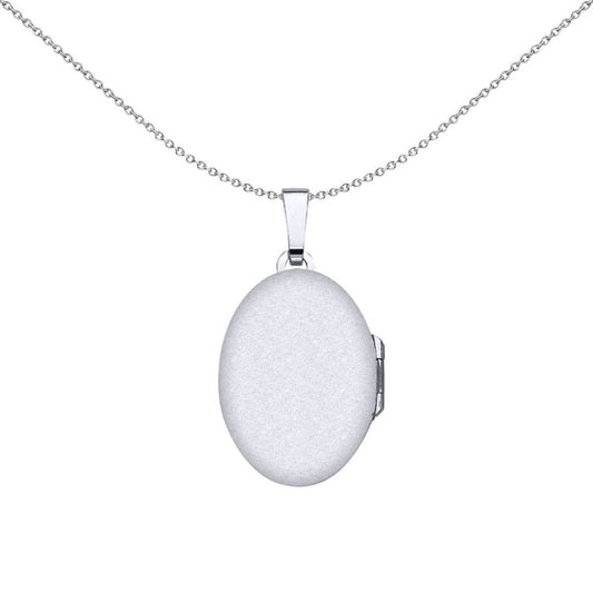Sterling Silver Ocean Waves Oval Wave Frame Photo Locket Necklace - LK35