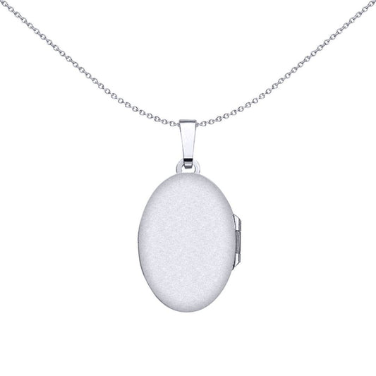 Sterling Silver Tree Bouquet Oval Leaves Photo Locket Necklace - LK38