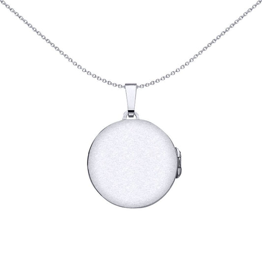 Silver Round Olive Branch Photo Locket Olive Branch Pendant - LK39