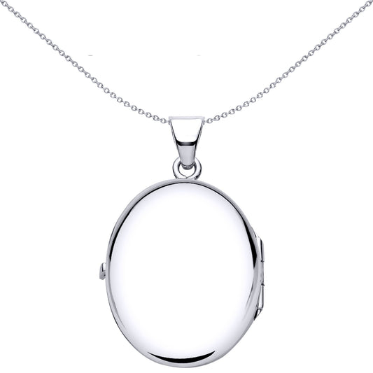Silver Flower Leaves Engraved Ribbon Satin Oval Locket Necklace - LK57