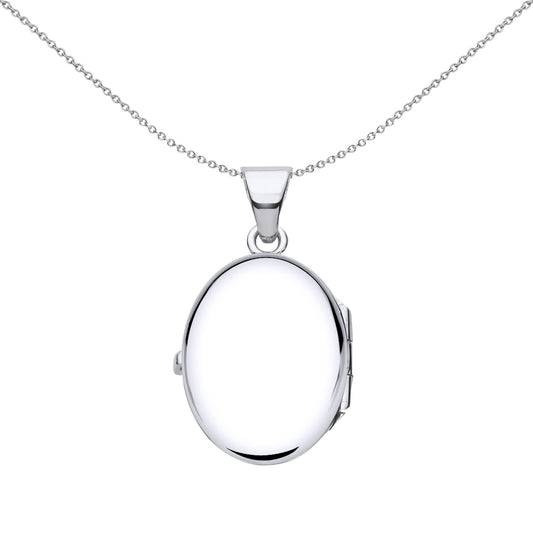 Silver Engraved Helix Butterfly Quilt Oval Locket Necklace 18" - LK64