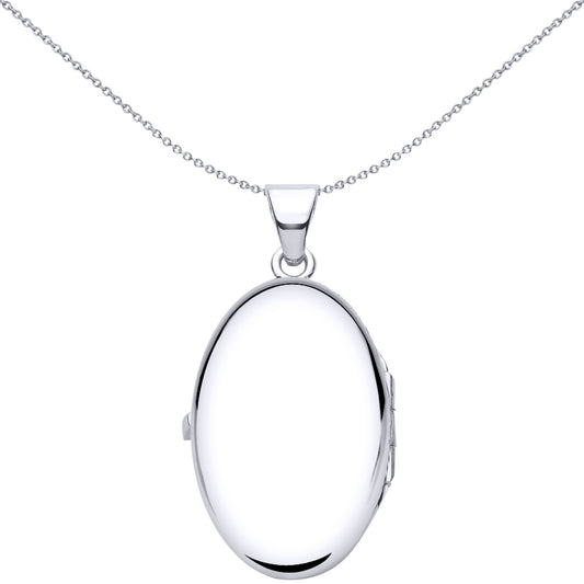 Silver Engraved Diamond Quilted Mesh Oval Locket Pendant Necklace - LK65