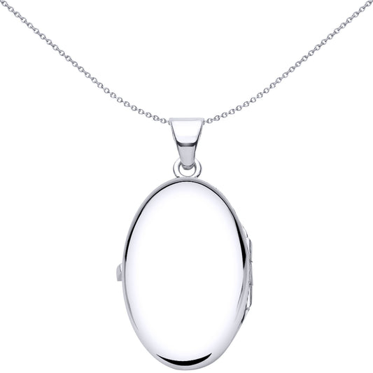 Silver Engraved Diamond Quilted Mesh Oval Locket Pendant Necklace - LK65