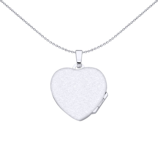 Silver Engraved Angel Wings Love Heart Locket Pendant Necklace - LK71