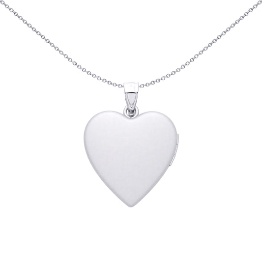 Silver Triquetra Trinity Knot Engine Turned Heart Locket Pendant - LK84