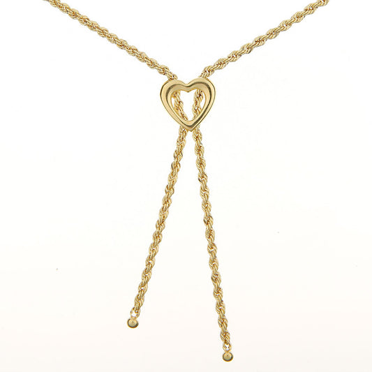 9ct Gold Rope Negligee Necklace 16.5 inch - NK1AXL626Y