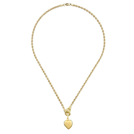 9ct Gold Rope Charm Necklace 17.5 inch - NK1AXL627Y