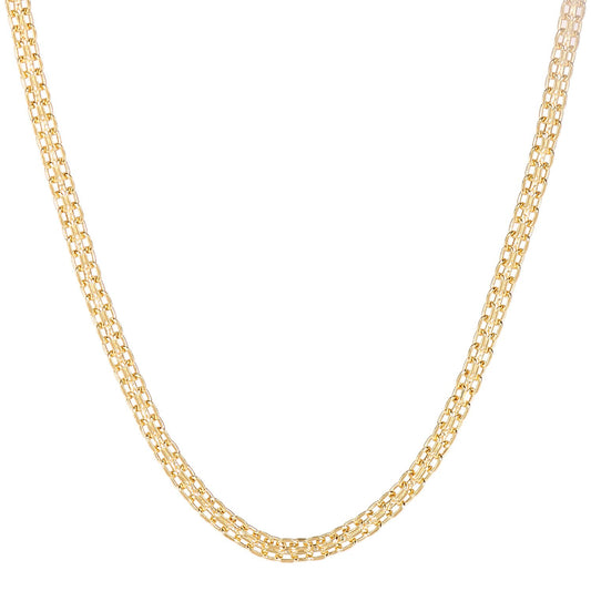 9ct Gold Bismark Chain Necklace 18 inch - NK1AXL801Y