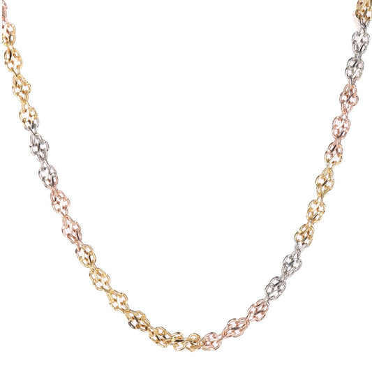 9ct 3 Colour Gold Infinity Chain Necklace 18 inch - NK1AXL8033Col