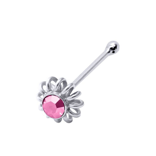 Silver Multi Colour CZ Nose Studs - Pack of 20 4mm - NP7