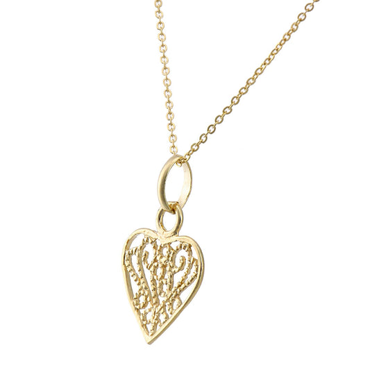 9ct Gold Heart Pendant Necklace 18 inch - P16AXL04Y