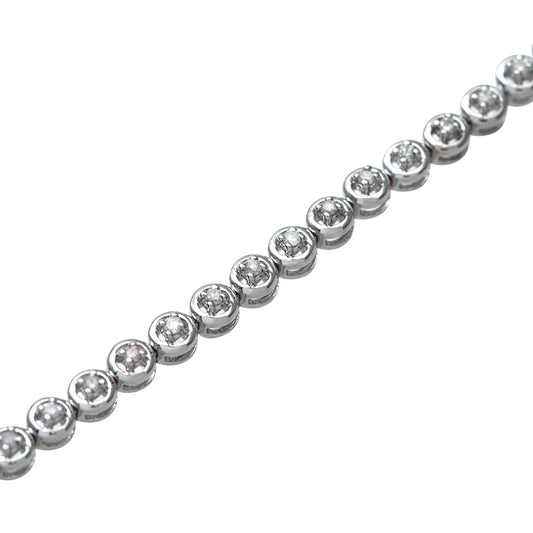 9ct White Gold Round 1/2ct Diamond Donut Illusion Tennis Bracelet - PBCAXL01971W