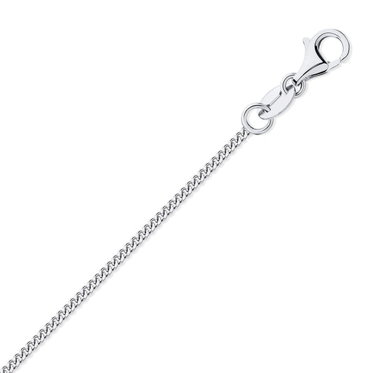 950 Platinum Diamond Cut Curb 1.3mm Pendant Chain Necklace - PCN001B