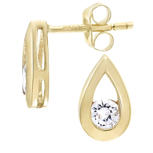 9ct Gold Round 1/3ct Diamond Solitaire Stud Earrings - PE0AXL1805YDia