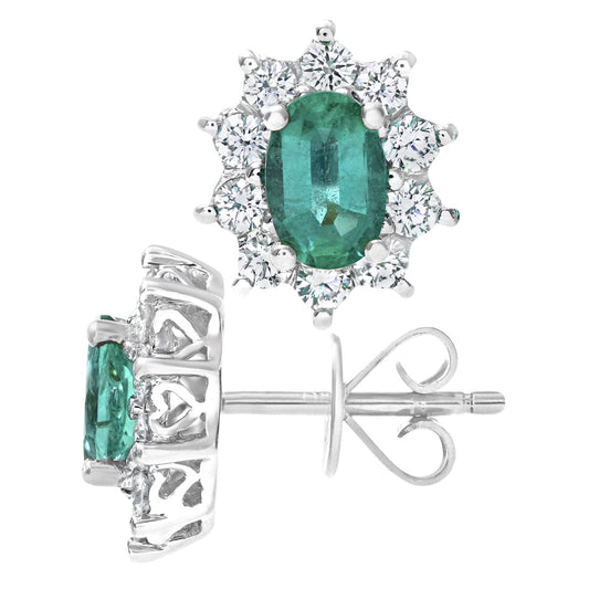 18ct White Gold Round 1/2ct Diamond Cluster Stud Earrings - PE0AXL3899WEM