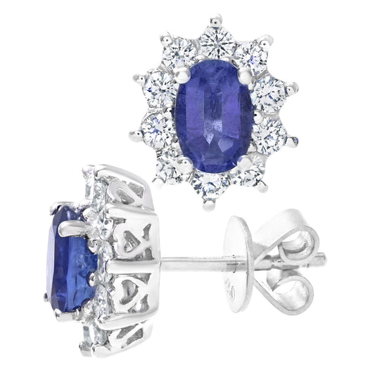 18ct White Gold Round 1/2ct Diamond Cluster Stud Earrings - PE0AXL3899WSA