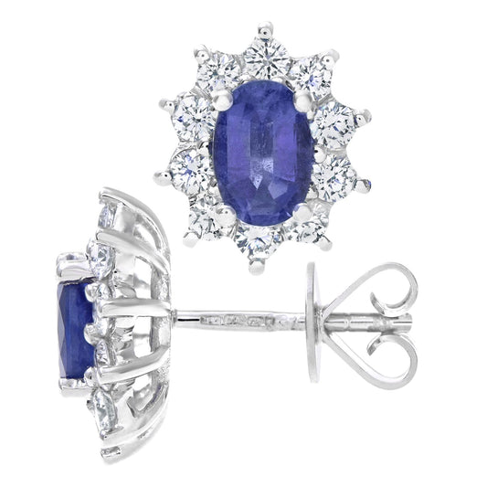 18ct White Gold Round 2/3ct Diamond Cluster Stud Earrings - PE0AXL3909WSA