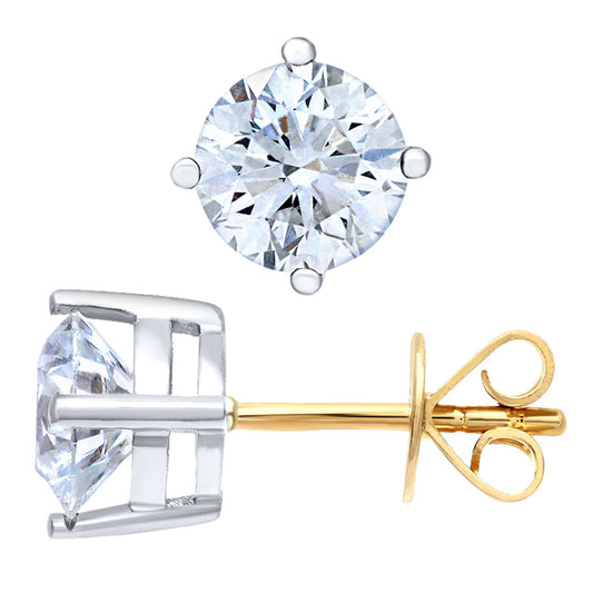 18ct Gold Round 1.5ct Diamond Solitaire Stud Earrings - PE0AXL4557Y18JPK