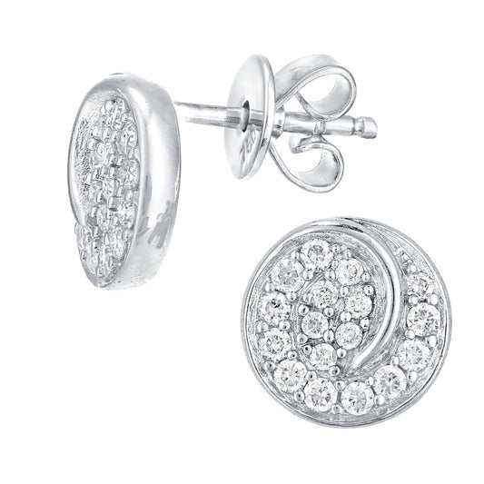 18ct White Gold Round 0.3ct Diamond Circle Stud Earrings - PE0AXL5607W18