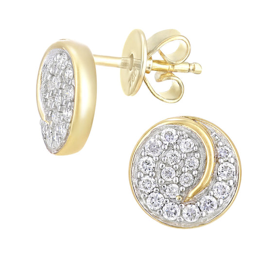 18ct Gold Round 0.3ct Diamond Circle Stud Earrings - PE0AXL5607Y18