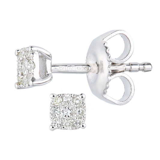 9ct White Gold Princess Diamond Diamond Solitaire Stud Earrings - PE2AXL0150W