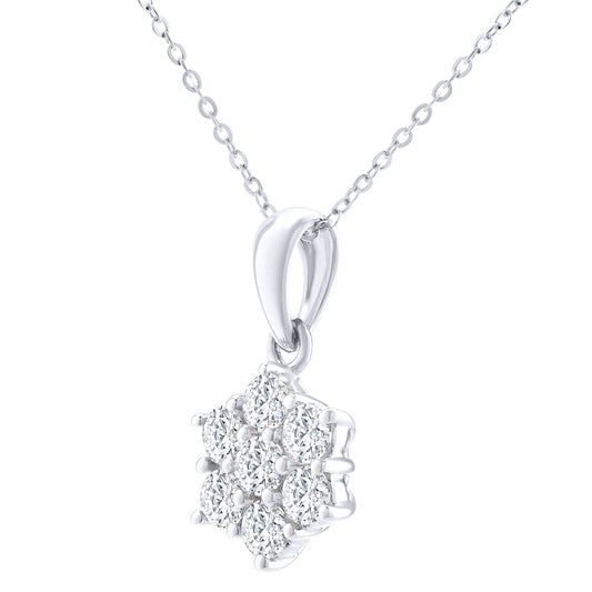 Platinum Round 1ct Diamond Solitaire Pendant Necklace 18 inch - PP0AXL1892PTJPK