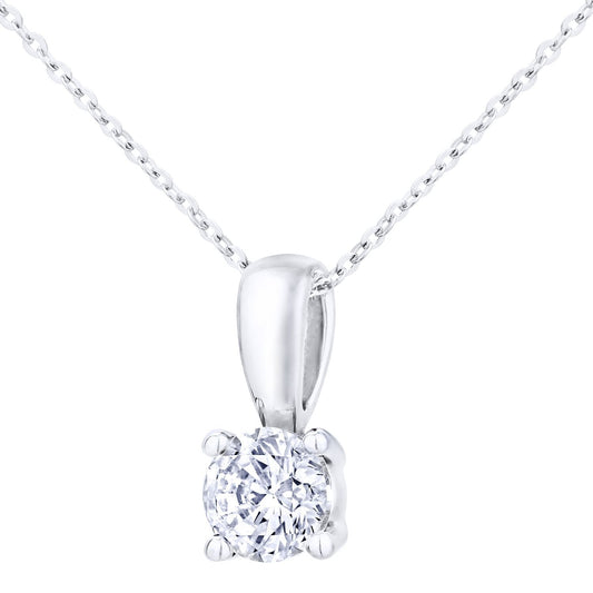 Platinum Round 1/2ct Diamond Solitaire Pendant Necklace 18 inch - PP0AXL1896PTHSI