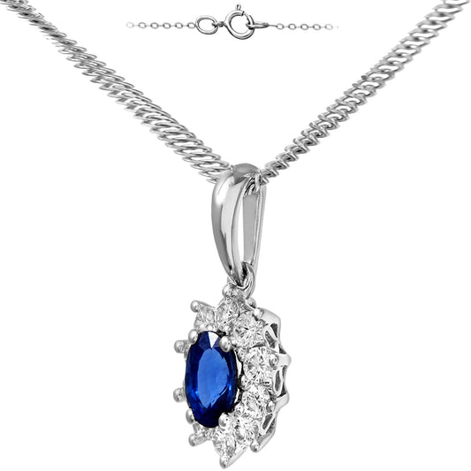 18ct White Gold 0.35ct Diamond Cluster Pendant Necklace 18 inch - PP0AXL4379WSA