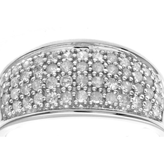 9ct White Gold Round 1/2ct Diamond 4 Row Bombay Eternity Ring 7mm - PR0AXL2316W