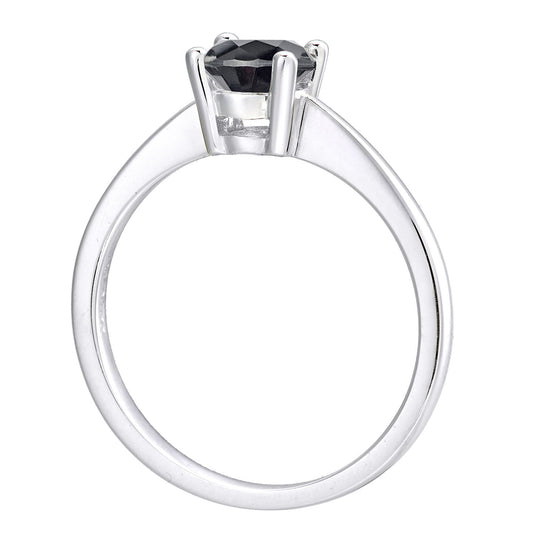 18ct White Gold 1ct Diamond 4 Claw Solitaire Engagement Ring - PR0AXL4689W18BLK